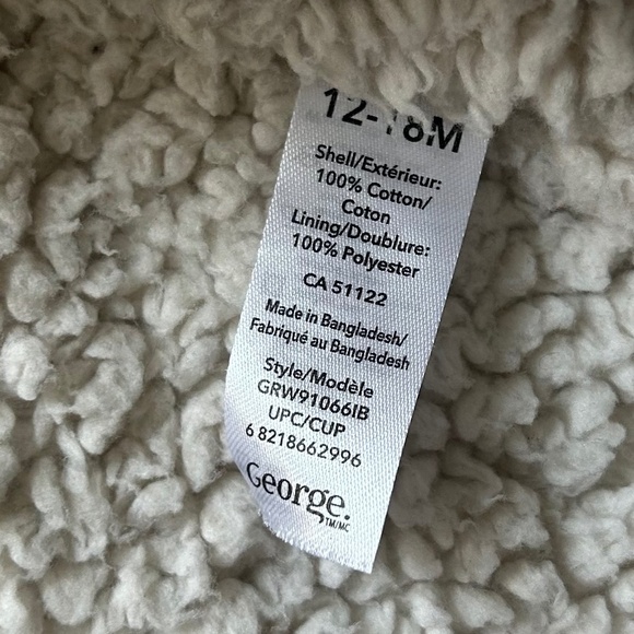 George Baby plaid Sherpa Lined Button Closure Shacket Jacket - Picture 7 of 9